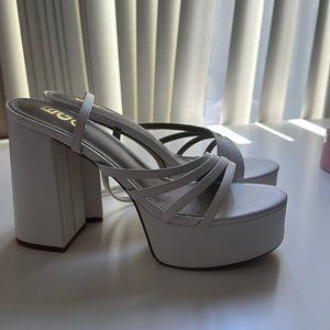 Ego white platform heels. Size UK 8, US 10 but fits size US 9.